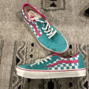 Vans Sk8-Low Sneakers Men's Size 11 Checkerboard Teal/ Pink VN0A4UUK6A0